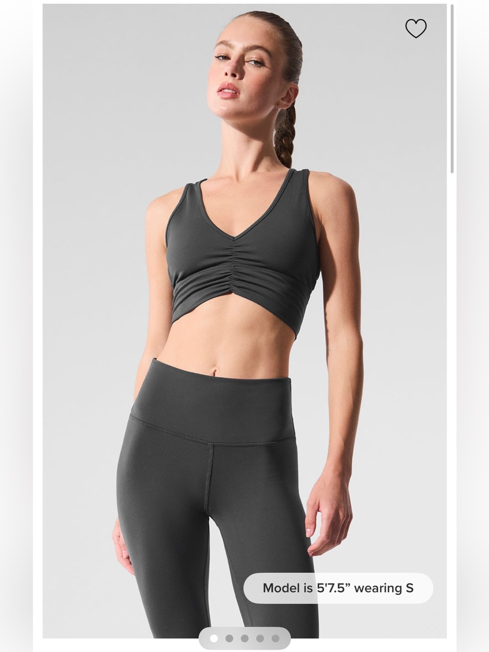 ALO Yoga Wild Thing Bra, Size S, Anthracite